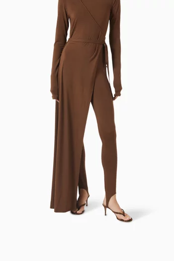 حذاء مفتوح كاليبسو بكعب 70 مم شمواه بنقشة جلد الفهد