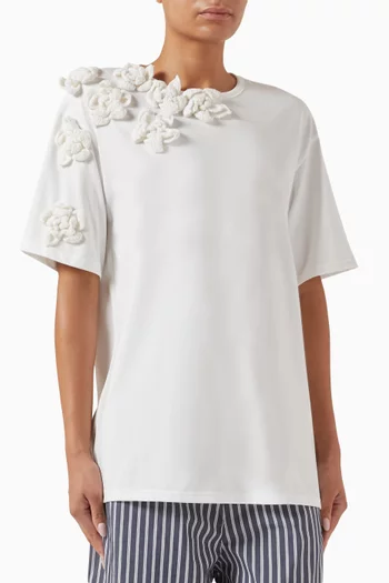 Azzuro Crochet T-shirt in Jersey