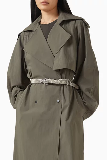 Hollyhock Belt in Snake-printed Calfskin