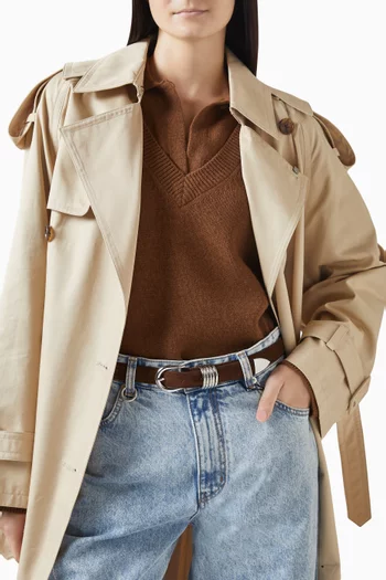 Hollyhock Belt in Calfskin Suede