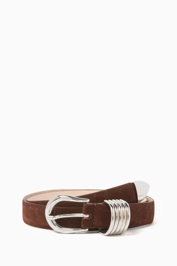 Hollyhock Belt in Calfskin Suede
