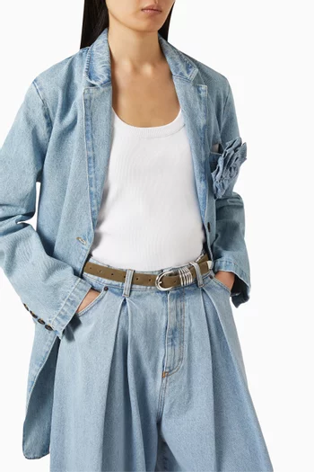 Hollyhock Belt in Calfskin Suede