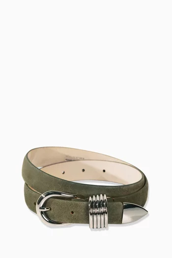 Hollyhock Belt in Calfskin Suede