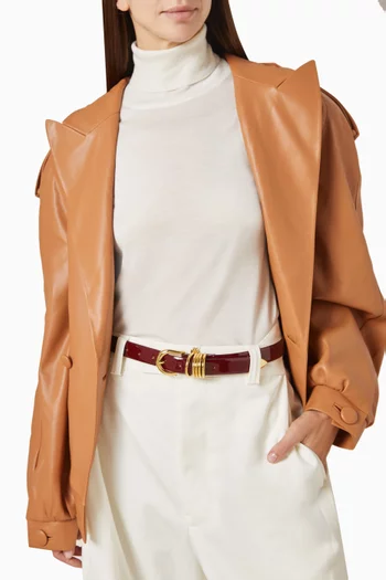 Hollyhock Leather Belt in Patent Calfskin