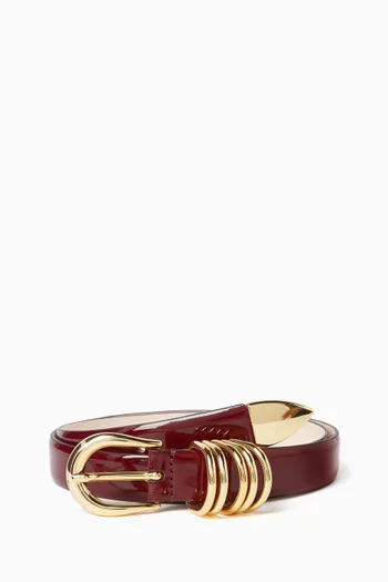 Hollyhock Leather Belt in Patent Calfskin