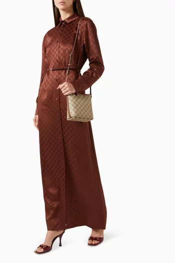 حقيبة باكيت نانو قماش مغلف بنقشة شعار GG