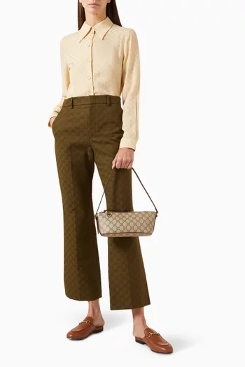 Small Emblem Shoulder Bag in GG Monogram Coated Fabric