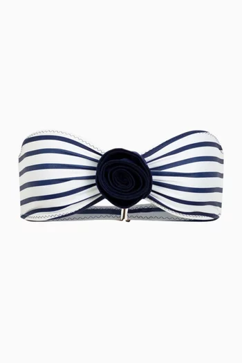 قطعة بيكيني علوية بتصميم باندو مزينة بوردة