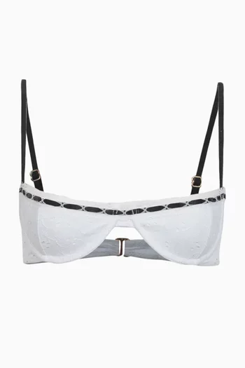 قطعة بيكيني علوية بقوالب بتغطية جزئية وسلك سفلي