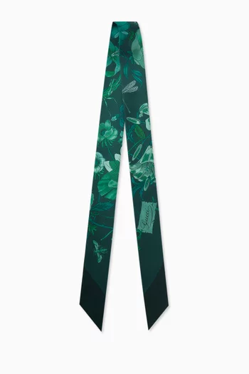 وشاح فلورا مزين بنقشة حرير