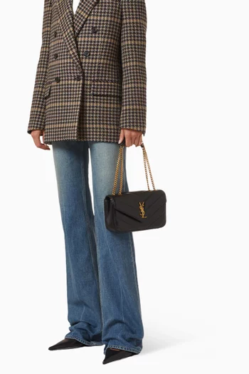 حقيبة كتف لولو صغيرة جلد ماعز مبطن