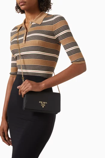 Mini Logo Bag in Saffiano Leather