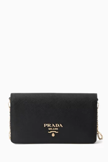 Mini Logo Bag in Saffiano Leather