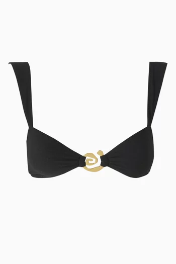 قطعة بيكيني علوية بتصميم باندو وحلية حلزونية