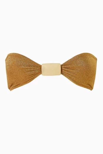 قطعة بيكيني علوية بتصميم باندو بحلية مطروقة