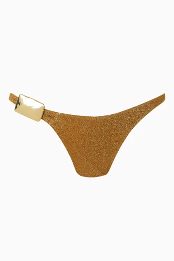 قطعة بيكيني سفلية مستوحاة من التسعينيات بحلية مطروقة