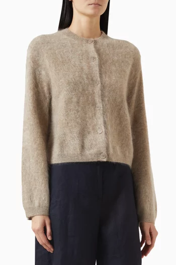 Crewneck Cardigan in Brushed Cashmere