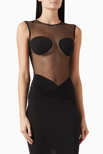 بودي سوت كاميل ببطانة شفافة