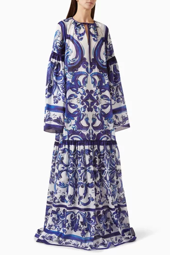 Majolica-print Dress in Cotton