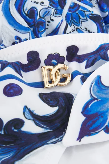 Majolica-print Triangle Bikini Set