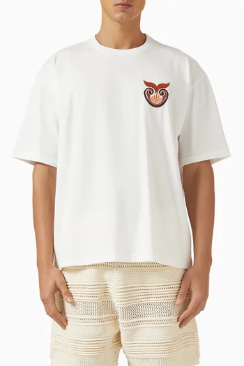 Shell Embroidered T-shirt in Cotton