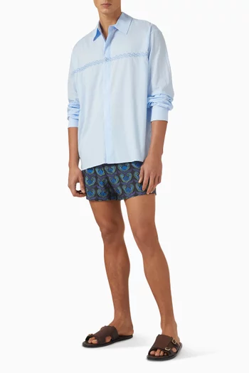 Embroidered Shirt in Cotton Voile