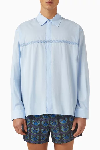 Embroidered Shirt in Cotton Voile