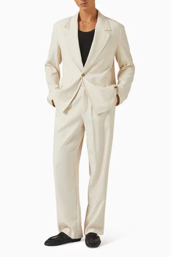 Textured Tailored Pants in Linen-blend