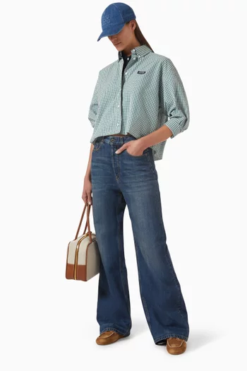 Check Boxy-fit Shirt in Cotton