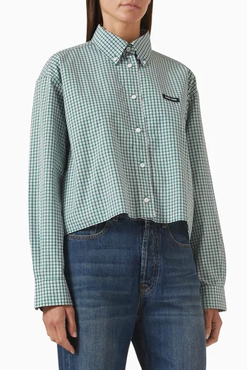 Check Boxy-fit Shirt in Cotton