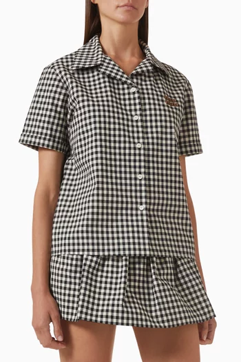 Gingham  Check Shirt in Cotton