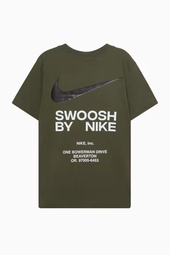 تي شيرت بطبعة شعار الماركة قطن