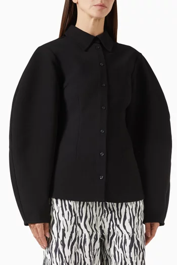 Tapered Shirt in Suiting Fabric