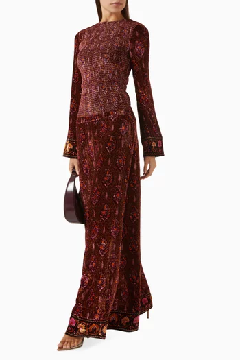 Rivoli Shirred Top in Velvet