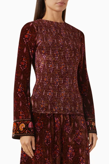 Rivoli Shirred Top in Velvet