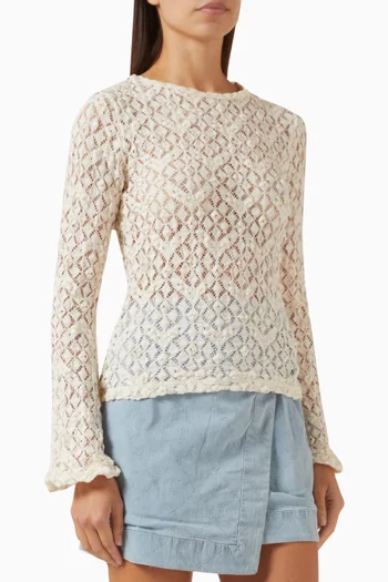 Chablis Cloque Top in Italian Lace