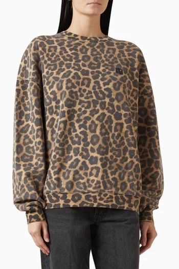 سويت شيرت مايلز بنقشة جلد الفهد قطن