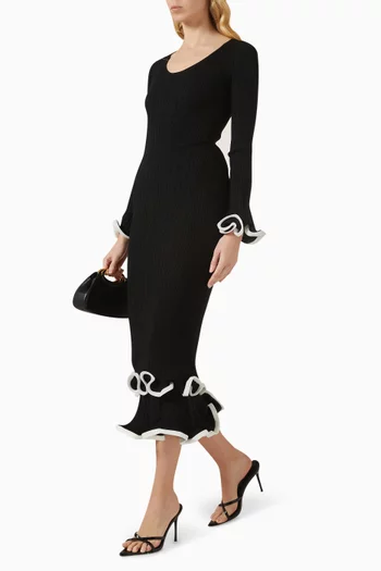 فستان سولاني متوسط الطول مزيج فيسكوز