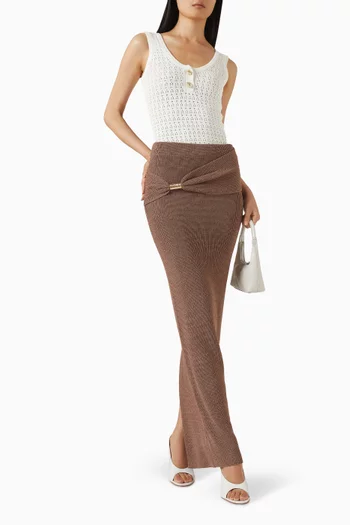 Asymmetrical Maxi Skirt in Knit