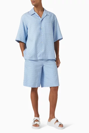 شورت بنقشة جماجم جاكار ومزيج فيسكوز