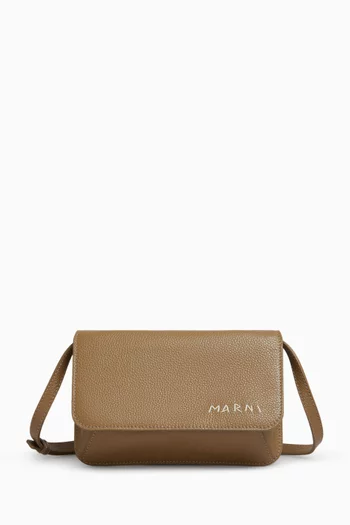 Mending Embroidery Shoulder Bag in Leather