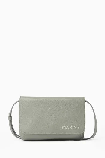 Mending Embroidery Shoulder Bag in Leather