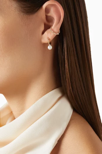 Sea Anemone Single Pearl Earring in 10kt Gold