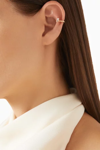 Beluga Diamond Single Ear Cuff in 10kt Gold