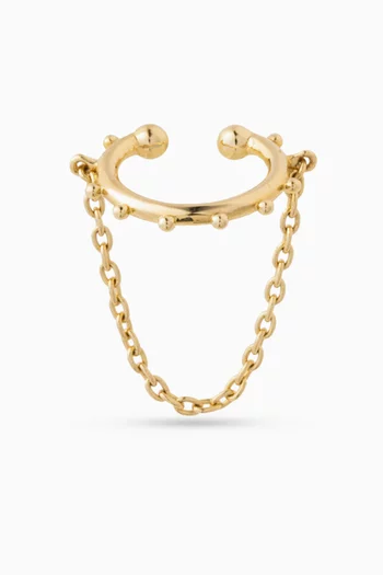 Sea Anemone Single Chain Ear Cuff in 10kt Gold