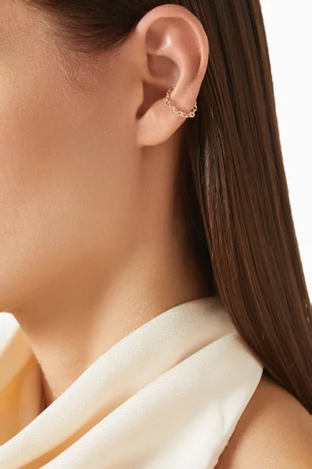 Oblong Chain Single Ear Cuff in 10kt Gold