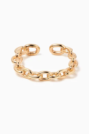 Oblong Chain Single Ear Cuff in 10kt Gold
