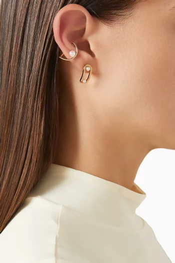 Beluga Pearl Single Earring in 10kt Gold