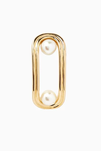Beluga Pearl Single Earring in 10kt Gold