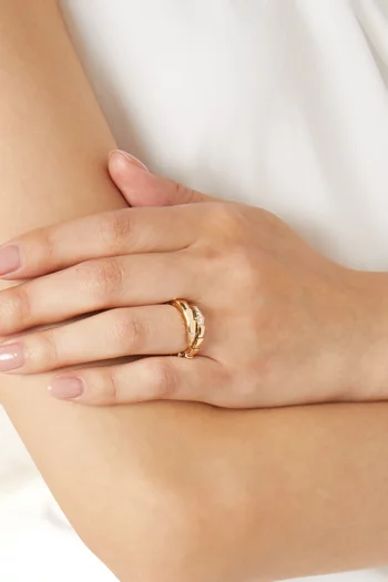 خاتم سيربنتي فايبر مرصع بالماس ذهب عيار 18